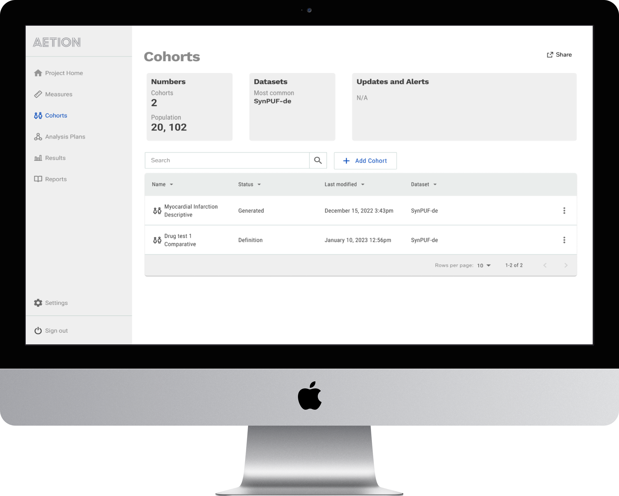 Case: Aetion - Cohort Definition