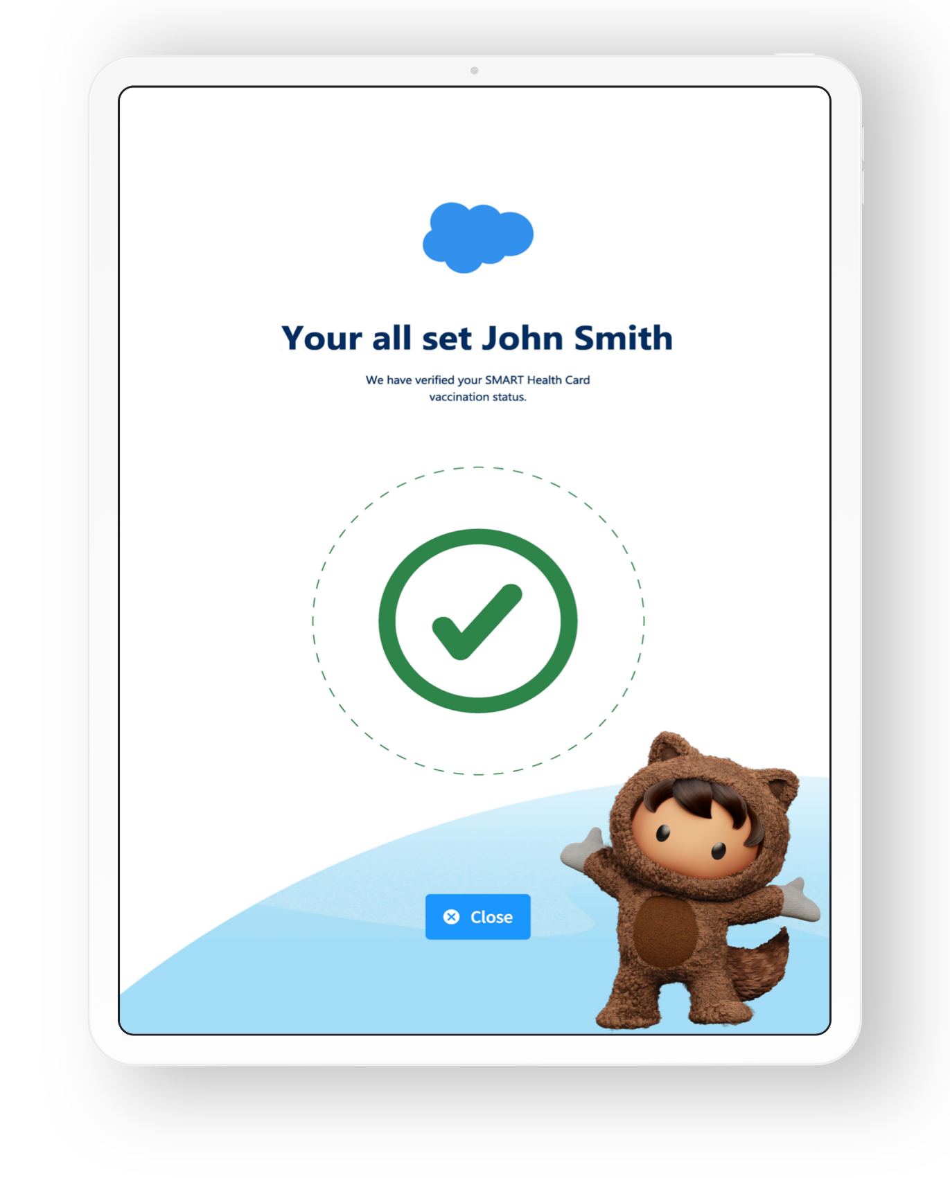 Card accepted - confirmation. User may now enter 