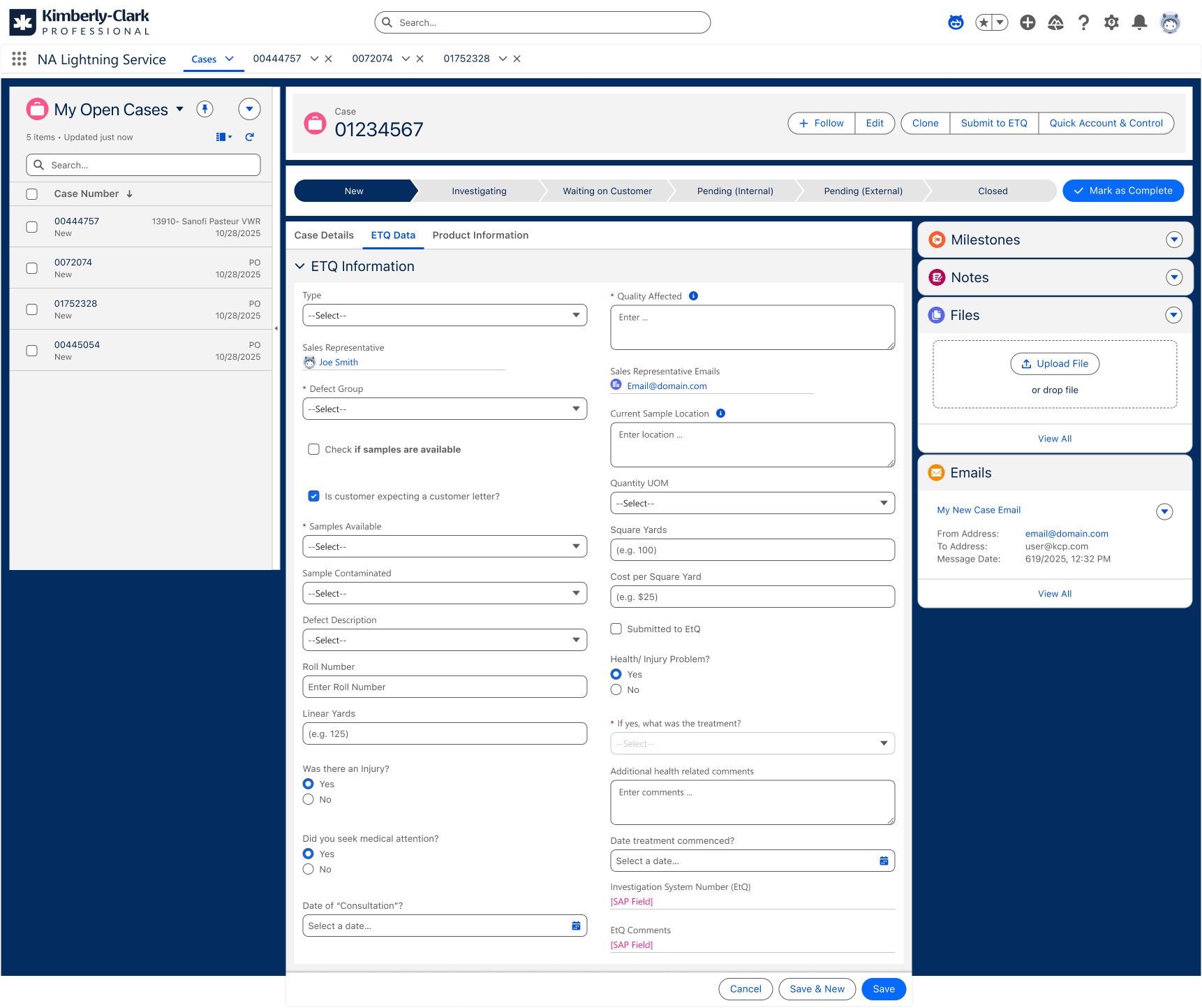 Case: KCP - NA Service Cloud Integration