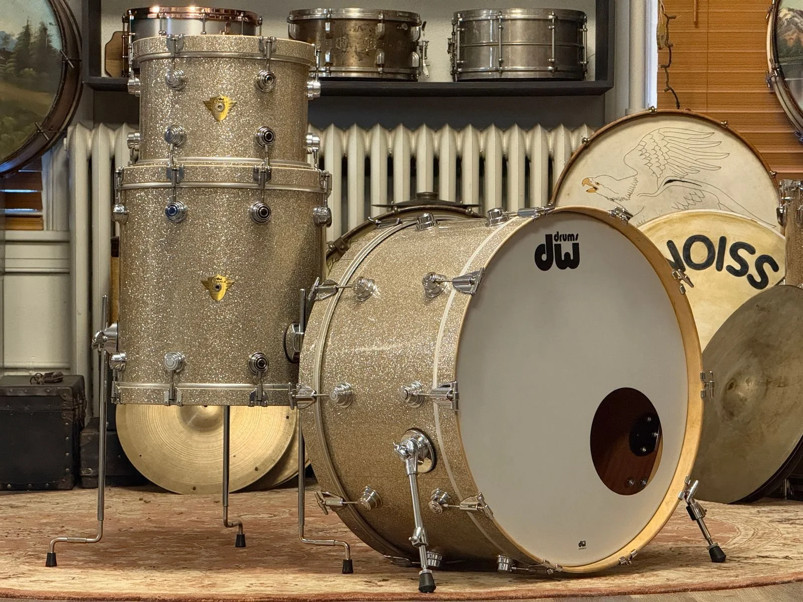 DW Collector's Classics 14x26 16x16 9x13 Broken Glass Drum Kit