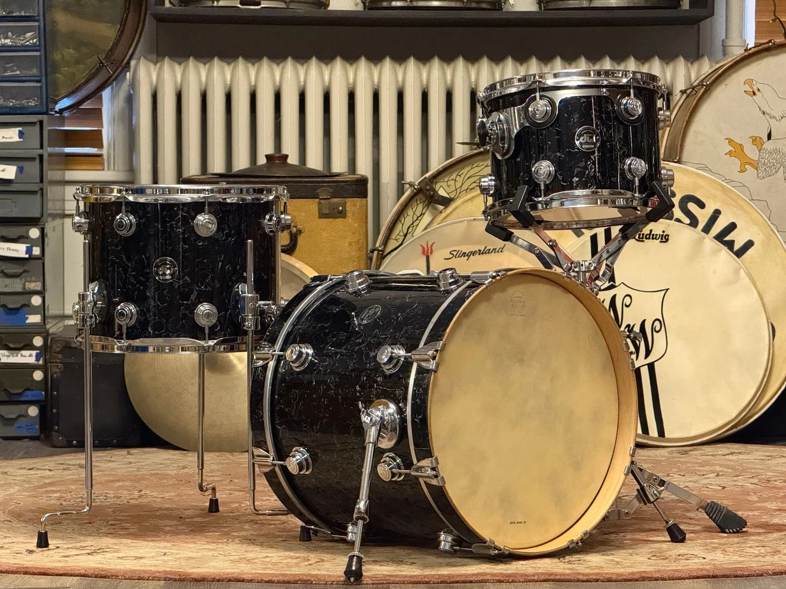 DW Collector's Black Velvet Bop 12/14/18 Maple Drum Kit