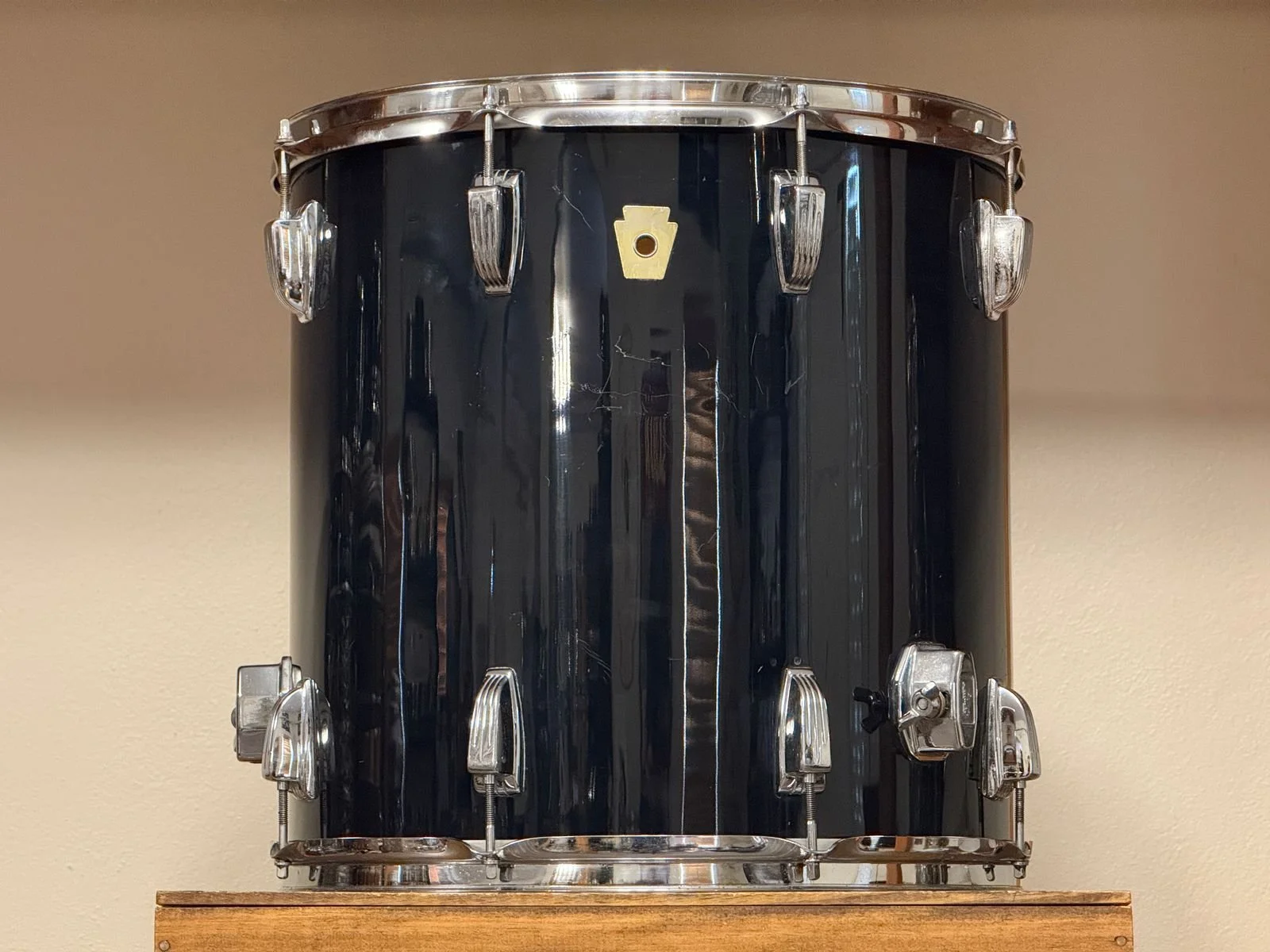 1980's Ludwig 16" Black Floor Tom 16x16 Chicago 6-ply Classic Maple