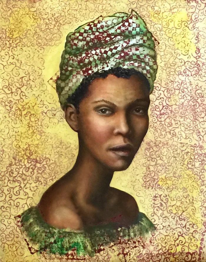 Queen I  16"x20" - Mixed media on panel