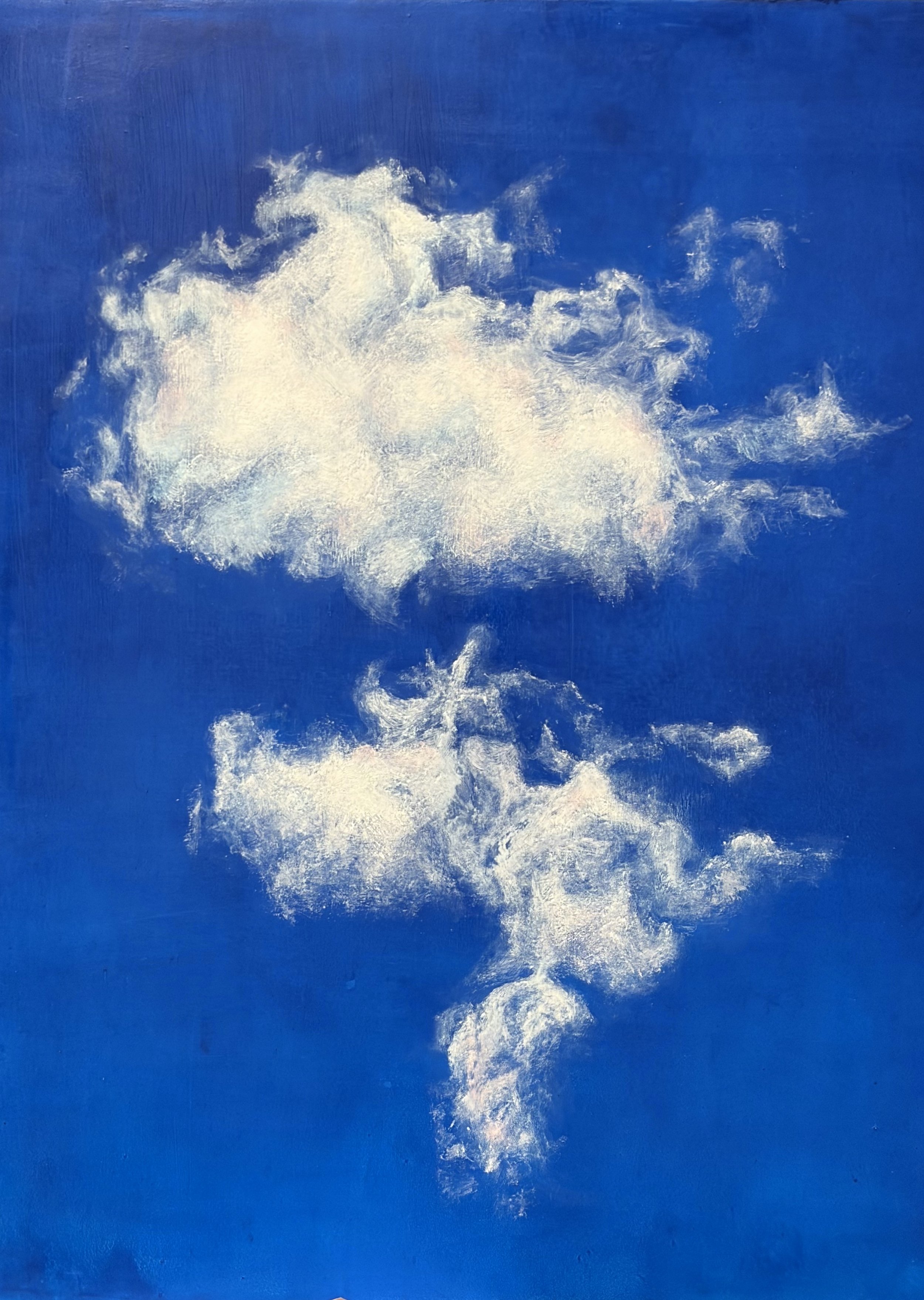 Cloud Question - 16"x12" - oil and cold wax on wood panel