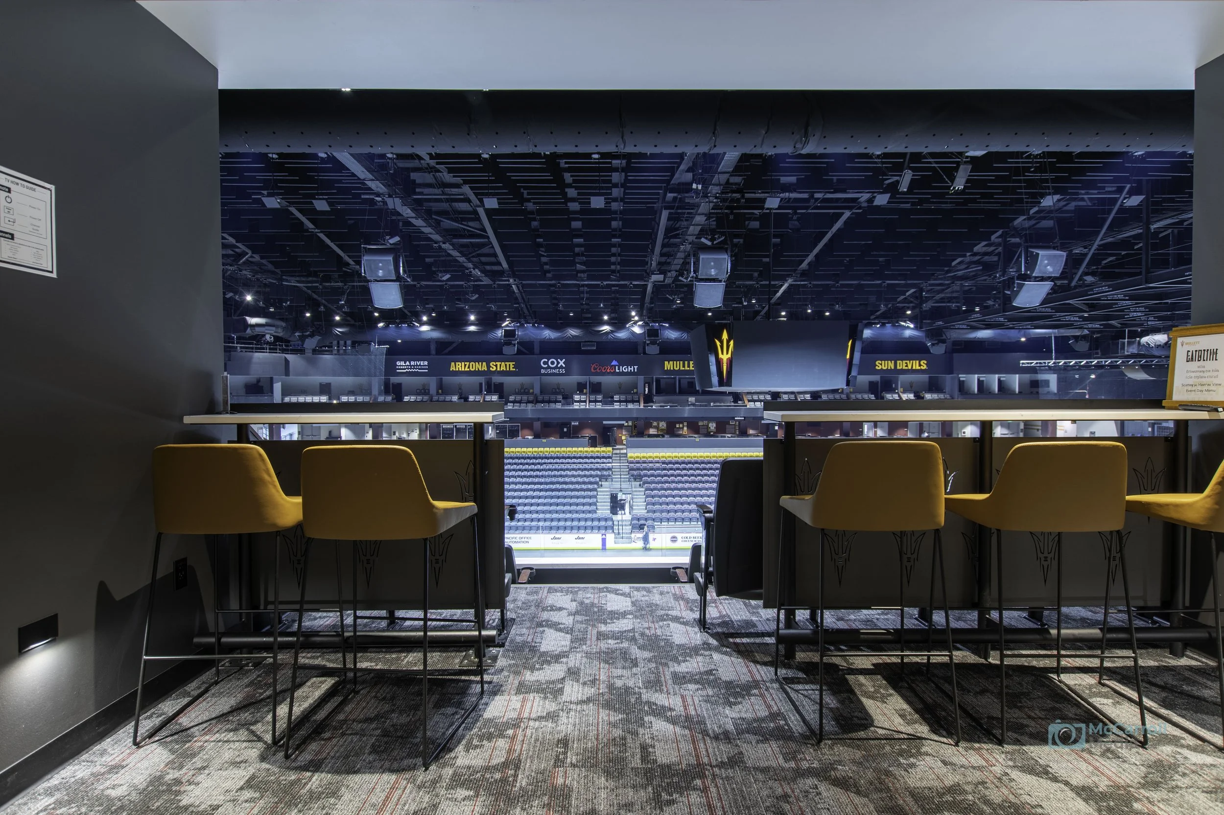 Hospitality suite overlooking ASU Mullett Arena