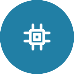 Microchip icon for technology and AI