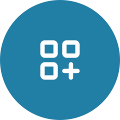 Building-block grid icon for operating model