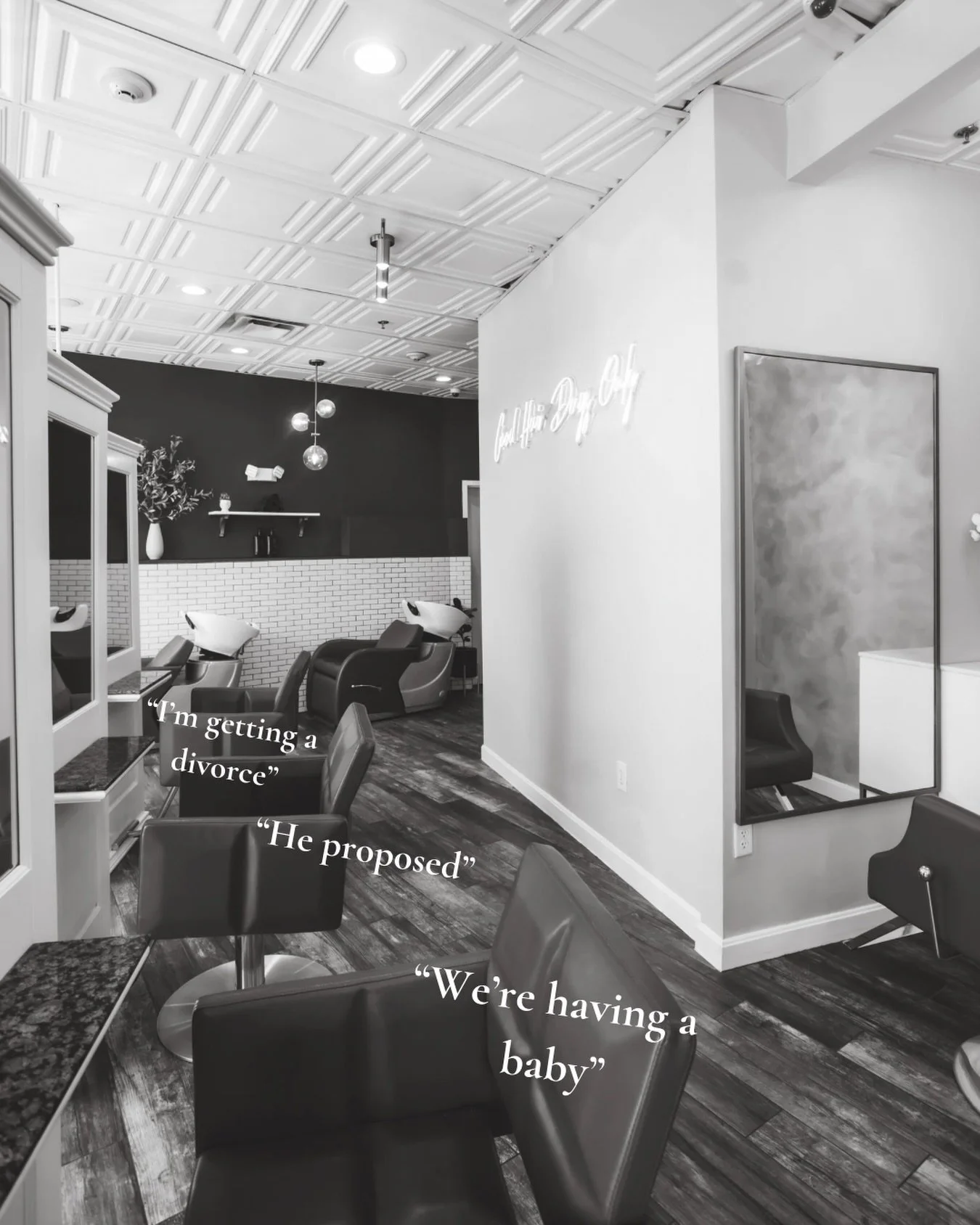Behind each chair is a story.

We&rsquo;ve celebrated engagements, pregnancies, promotions, fresh starts, heartbreaks, and second chances.

The conversations change. The people change. Life changes.

The stories are what make it matter. We love build