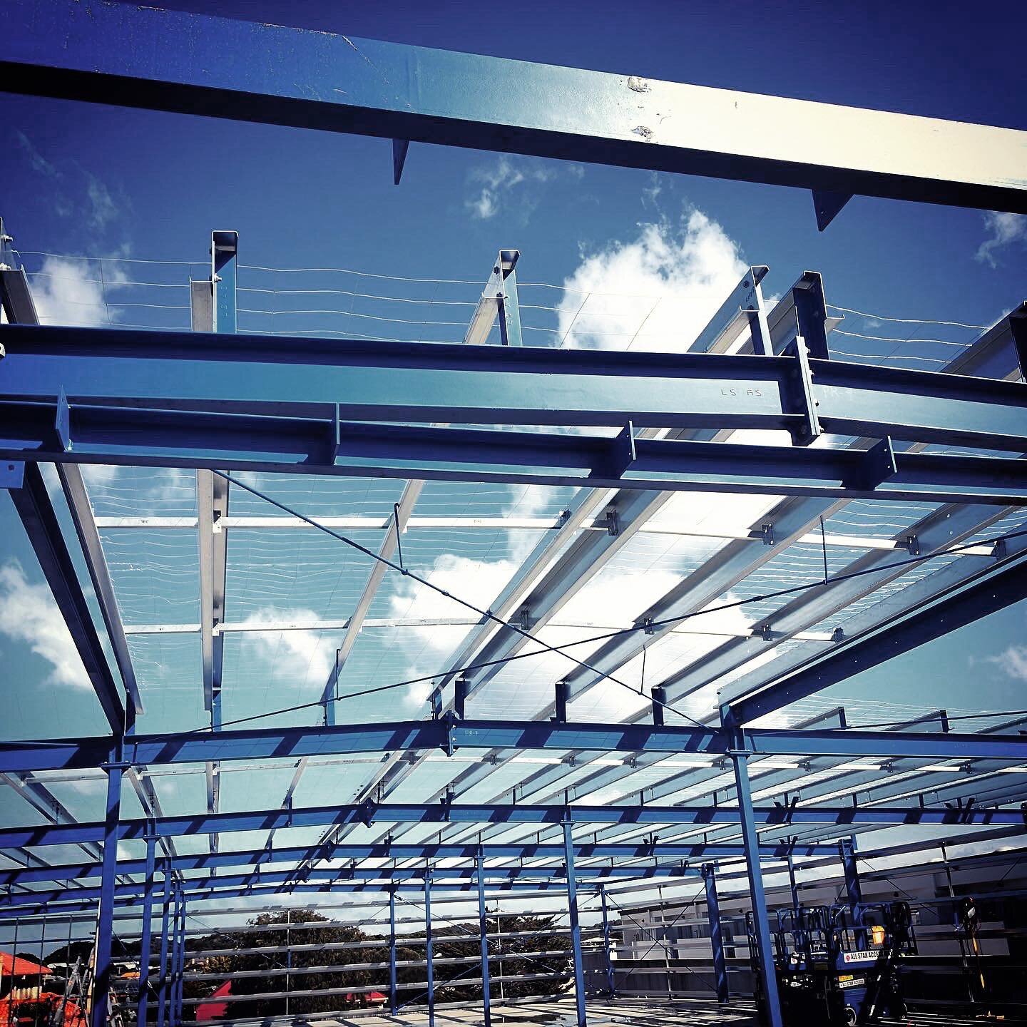 MITRE 10&gt;&gt; Our @mitre10 project taking shape. Steel frame erected above ground level suspended slab over basement. Developed by @cadreproperty #measureengineering #mitre10
