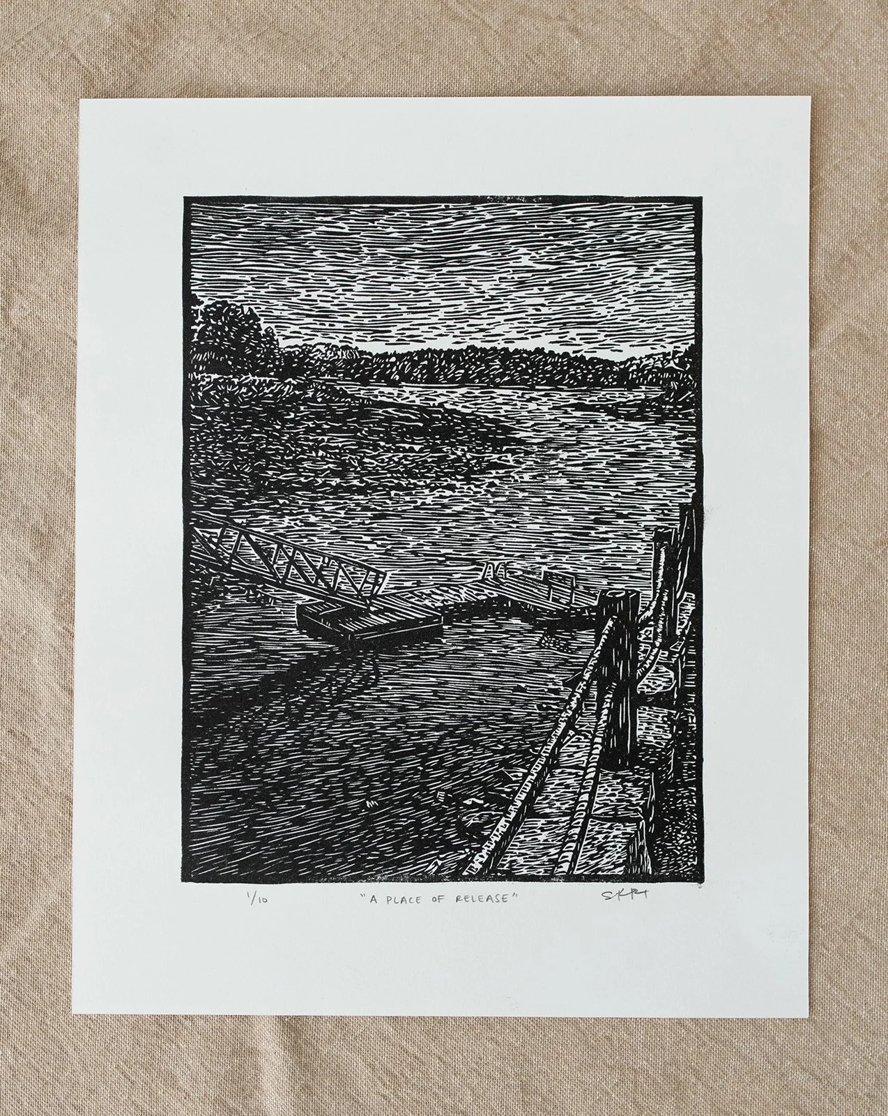 A Place of Release – Original Linocut Print (8x10)