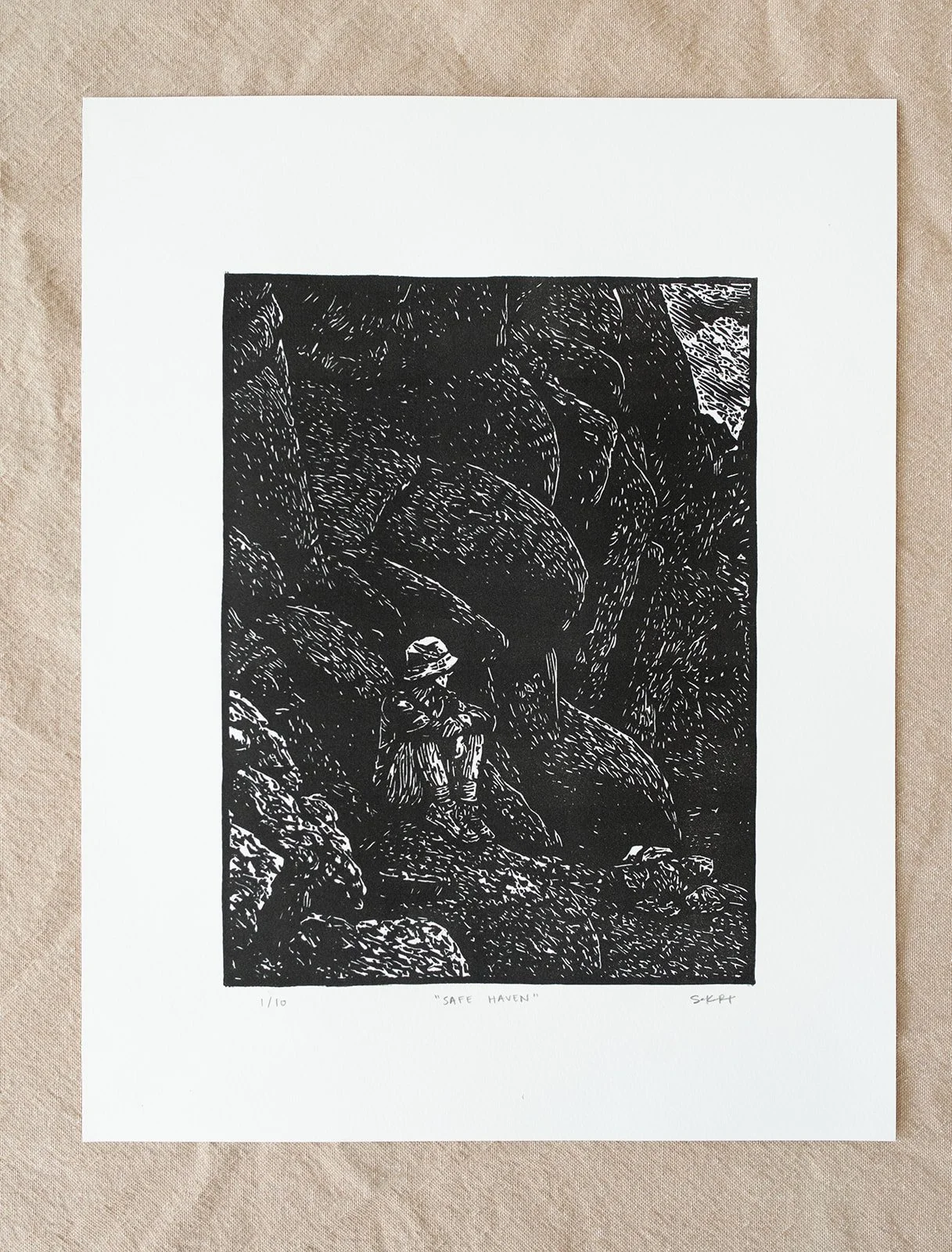 Safe Haven – Original Linocut Print (11x14)