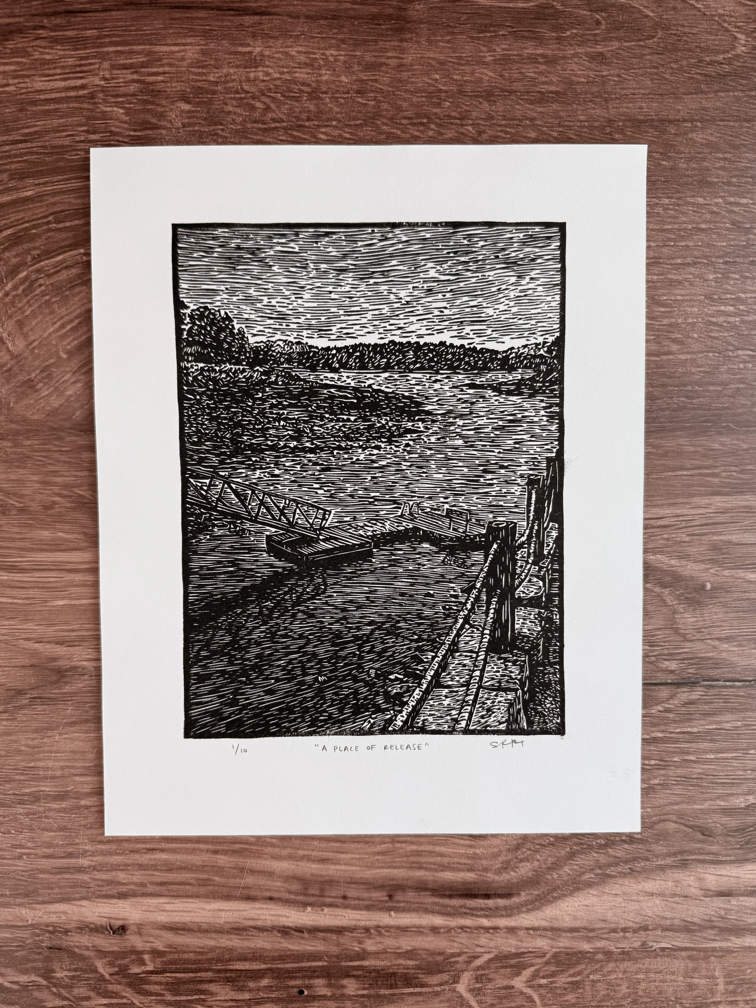 A Place of Release – Original Linocut Print (8x10)