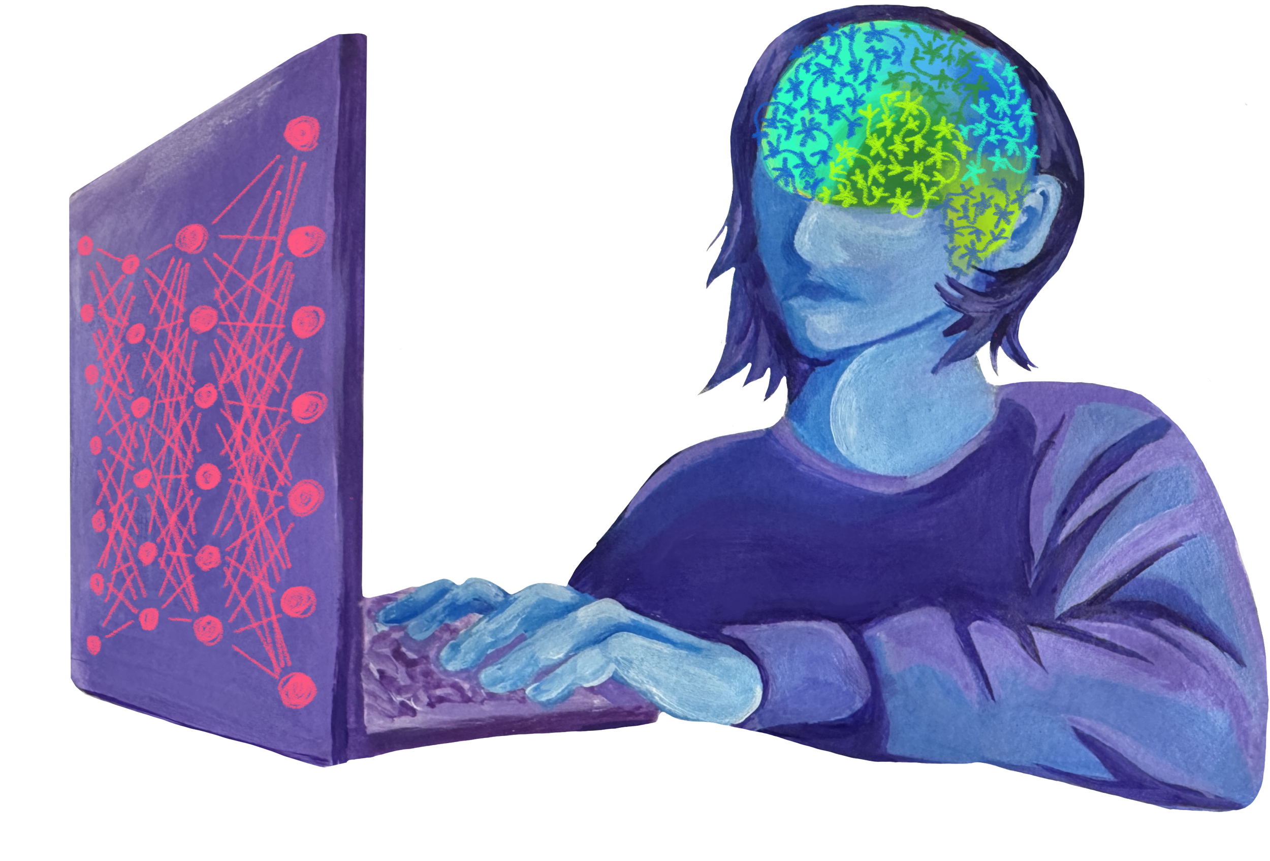 Art by: Sarah McDonald, "Comparing Minds and Machines: What We’ve Learned About Learning"