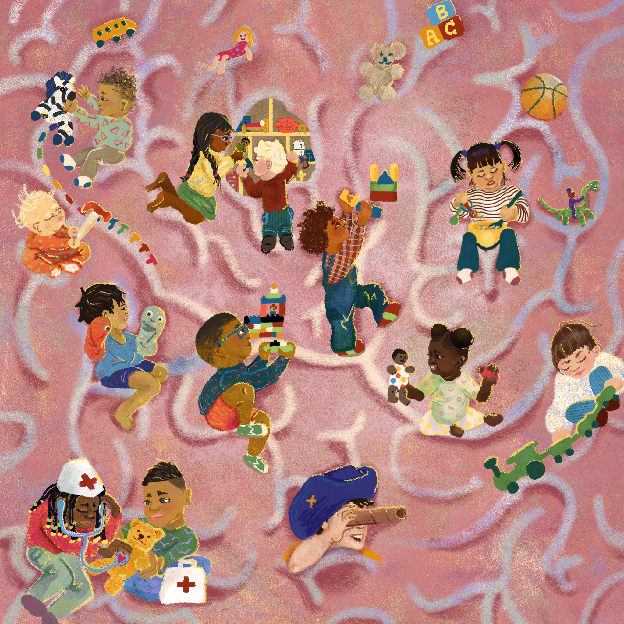 Art by Leo Mahlke, “Pretend Play, Real Benefits: How Play Wires Brains In Childhood”