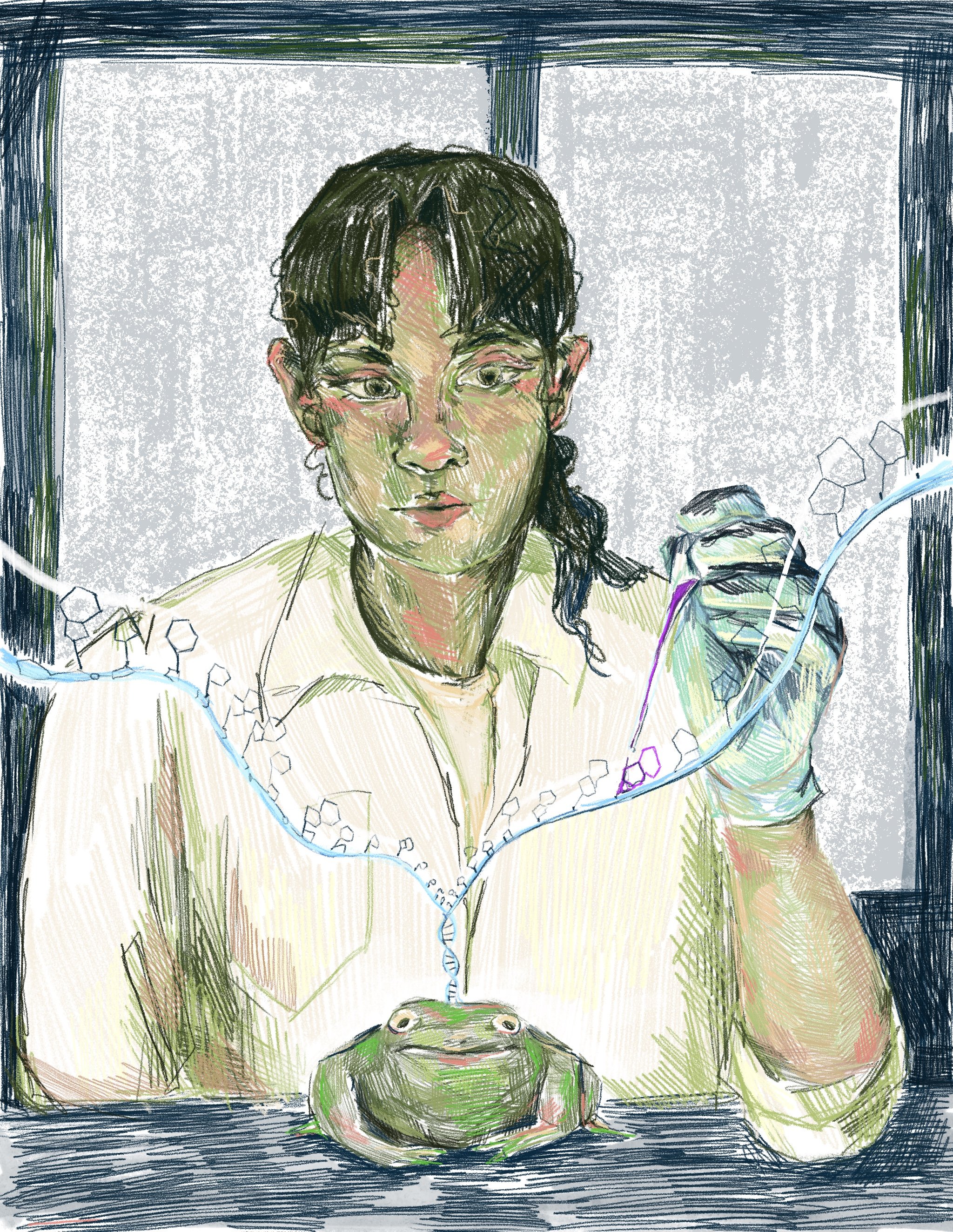 Art by: Anna Bishop, "Leaping into the Research Potential of Xenopus Frogs"