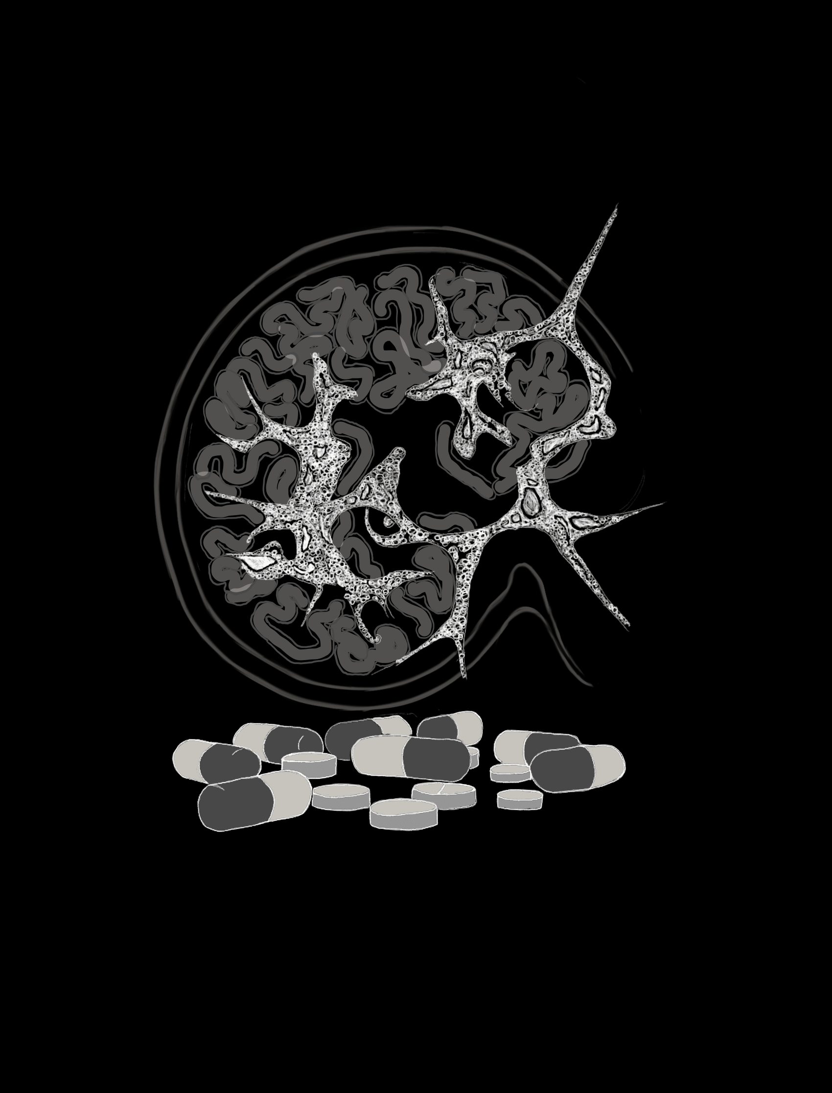 Art By: Lola Yost, "Undercooked and Overlooked: When Worms Infest the Brain"