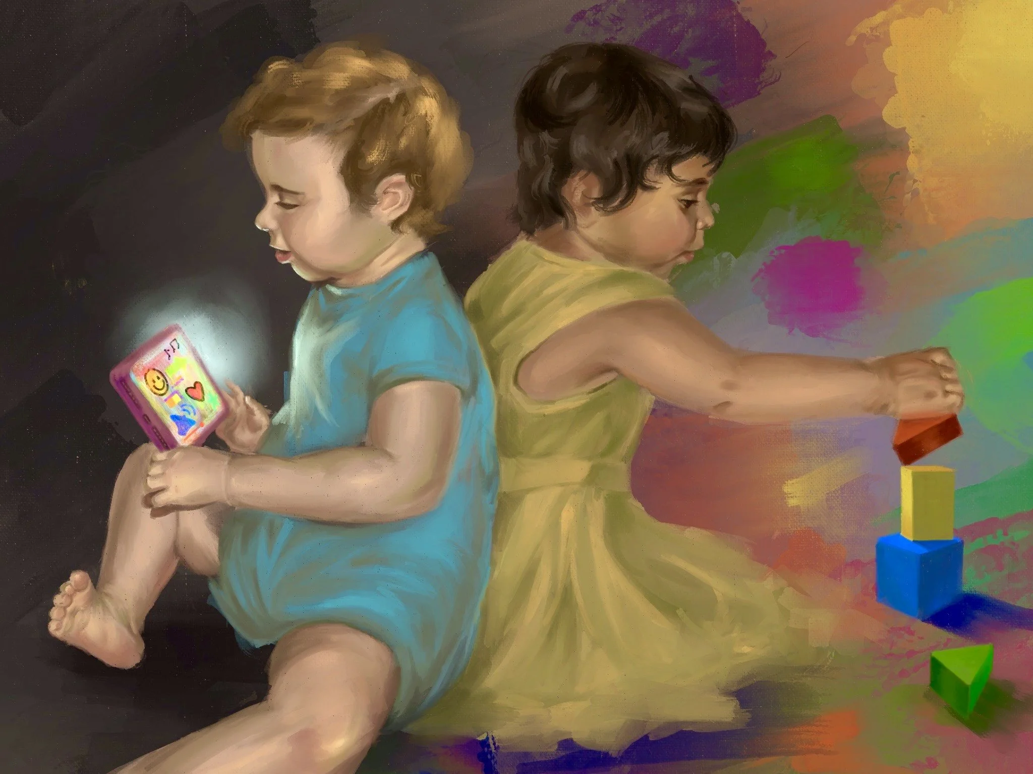 Art by Zoe Stiefel, “Ipads, Play, And Plasticity: How Digital Media Affects Young Brains”