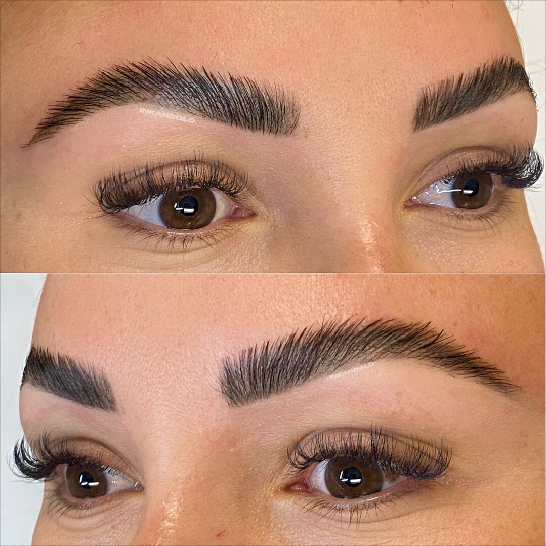 ✨BROW LAMINATION✨
For those dreamy and fluffy brows we love!! This is overtop of previous powder brows and the fluff brings her shape to life, don&rsquo;t you think!! Great service for those who already have some natural hairs , and want to up their 