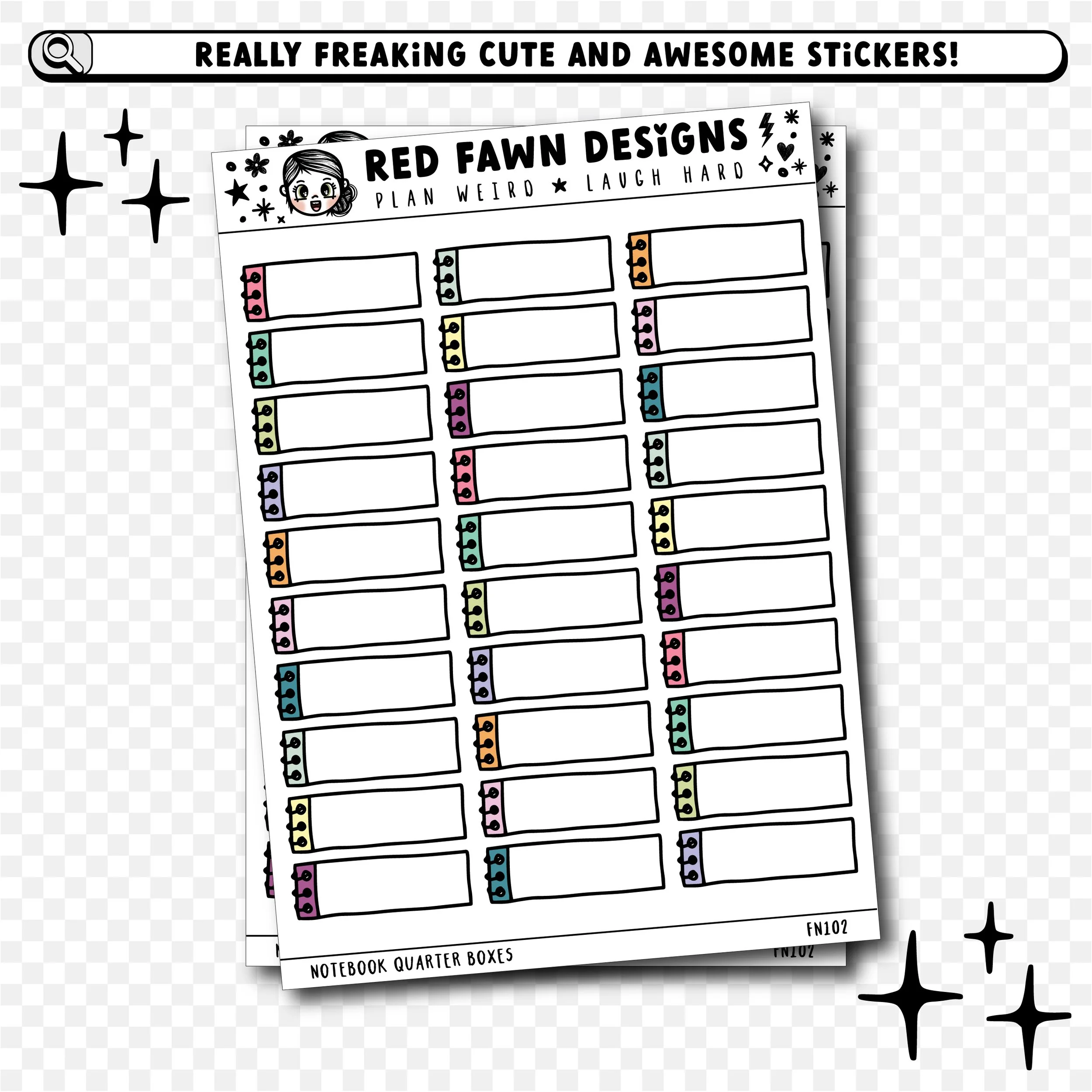 Functional Stickers - Notebook Quarter Boxes