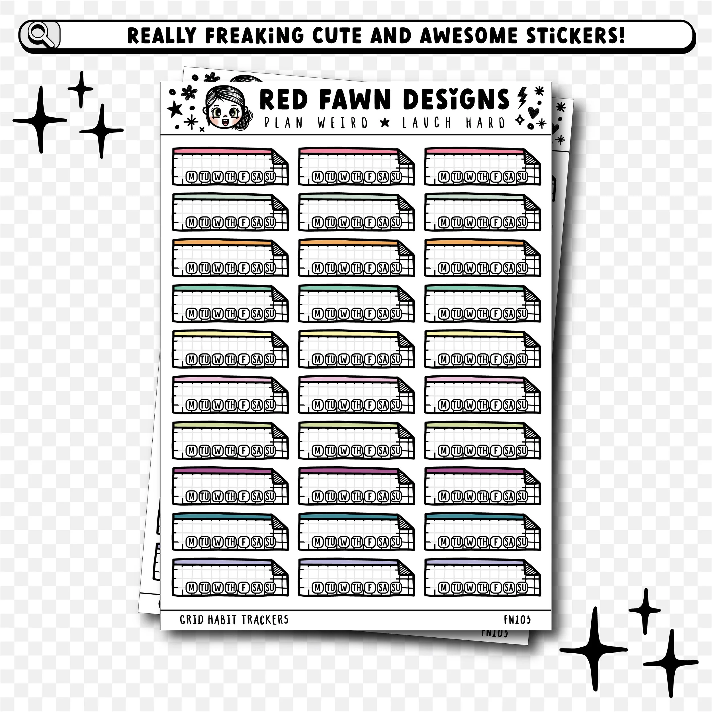 Functional Stickers - Grid Habit Trackers