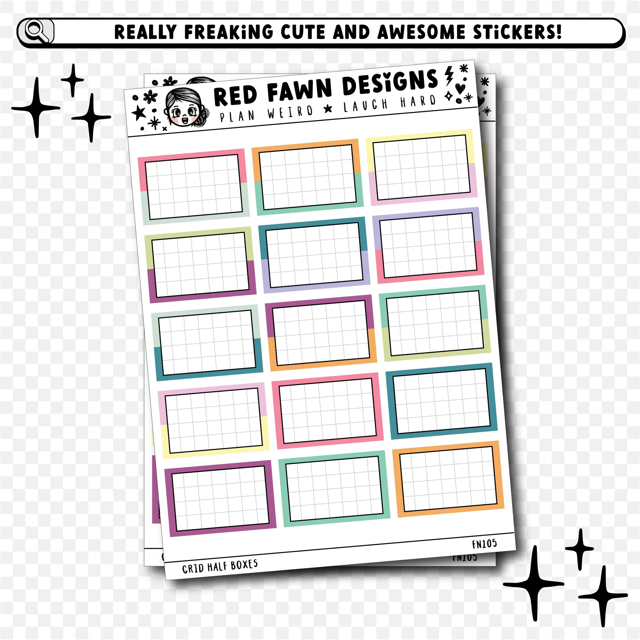 Functional Stickers - Grid Half Boxes