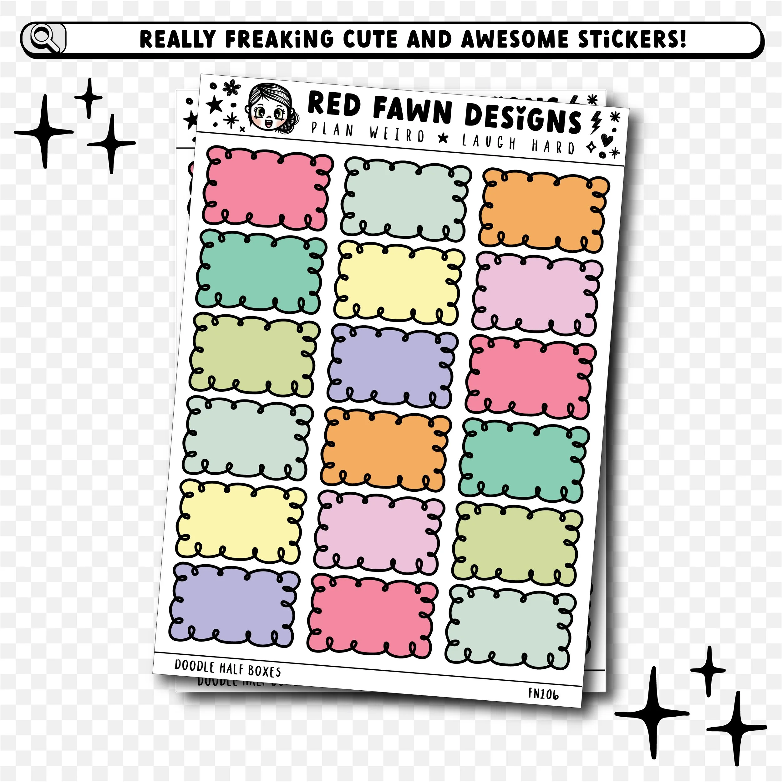 Functional Stickers - Doodle Half Boxes