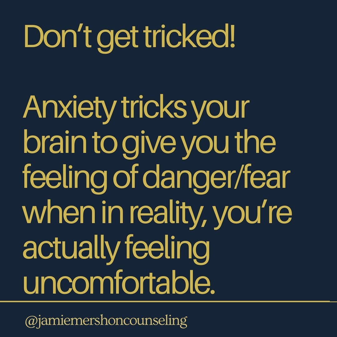 Next time you feel anxious, pay attention to your anxiety. Ask yourself, am I in danger or do I need to be fearful of this situation? Or instead, am I doing something uncomfortable? We grow in the uncomfortable and we teach and retrain our brain when