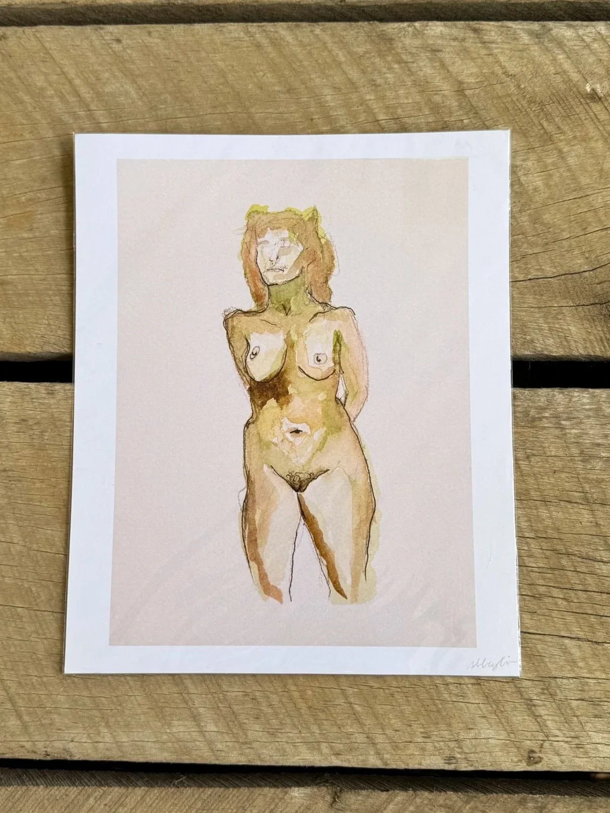 Green Girl Print