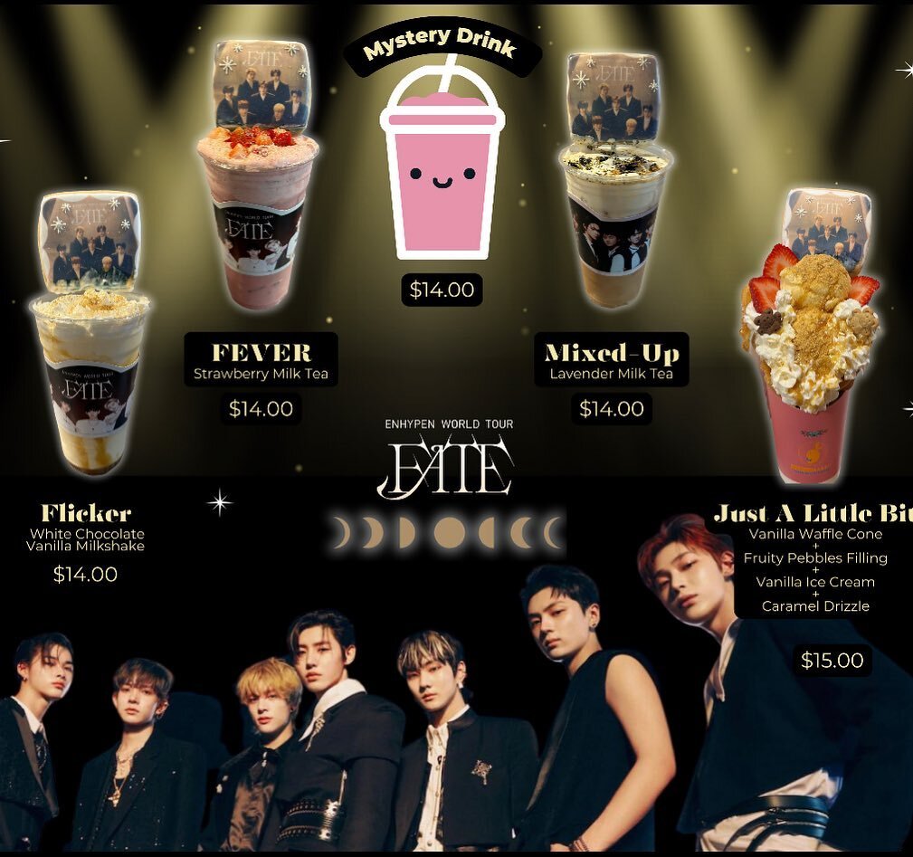 Due to the popular demand, we restocked FETA cookies and will be continuing serving FETA menu tomorrow. We are giveaway posters, shakers and more !!! 

More details will come soon !!! 

Which themed drink or song is your bias ?