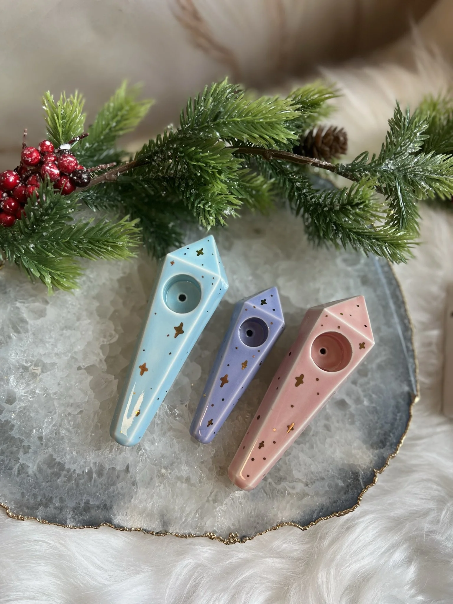 pastel universe crystal pipe — Lunar Rose Pottery