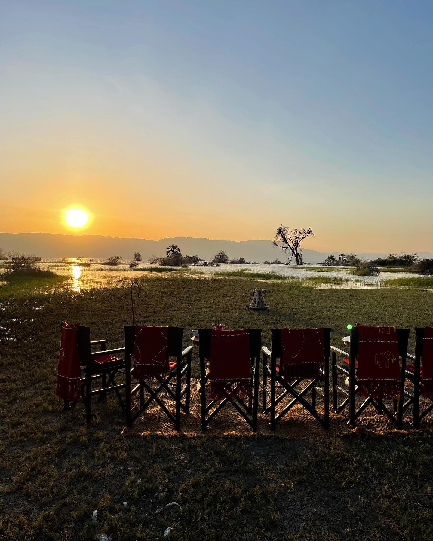 Hands down my favorite Tanzanian tradition&hellip; sundowners. My choice is always G&amp;T. 

.
.
.
#africa #lakemanyara #travel #sundowners #sunset #tanzania #safari