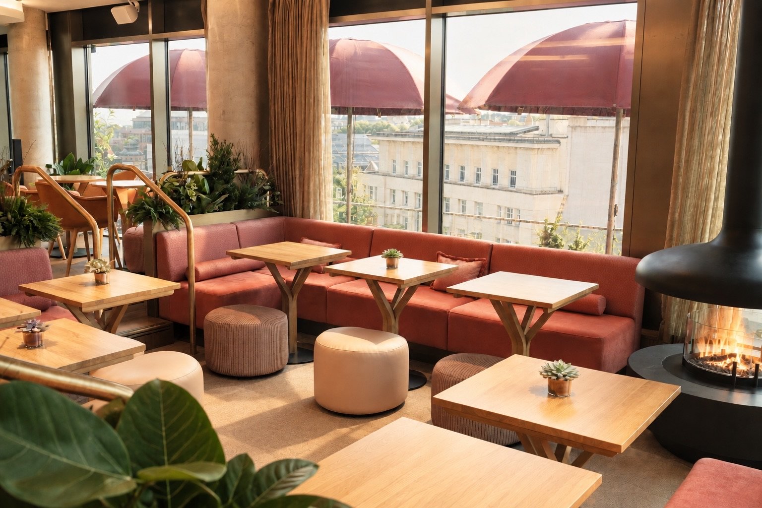 Sunlit Modern Café Lounge with Fireplace 2.jpeg