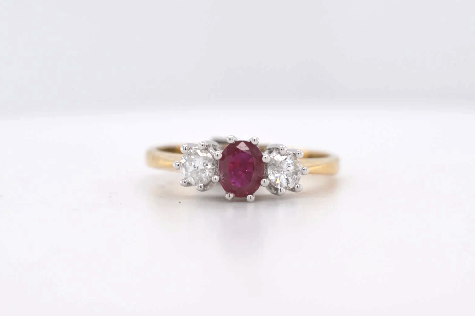 18ct Ruby & Diamond Trilogy Price Band E (£1,000 - £1,250) ED29