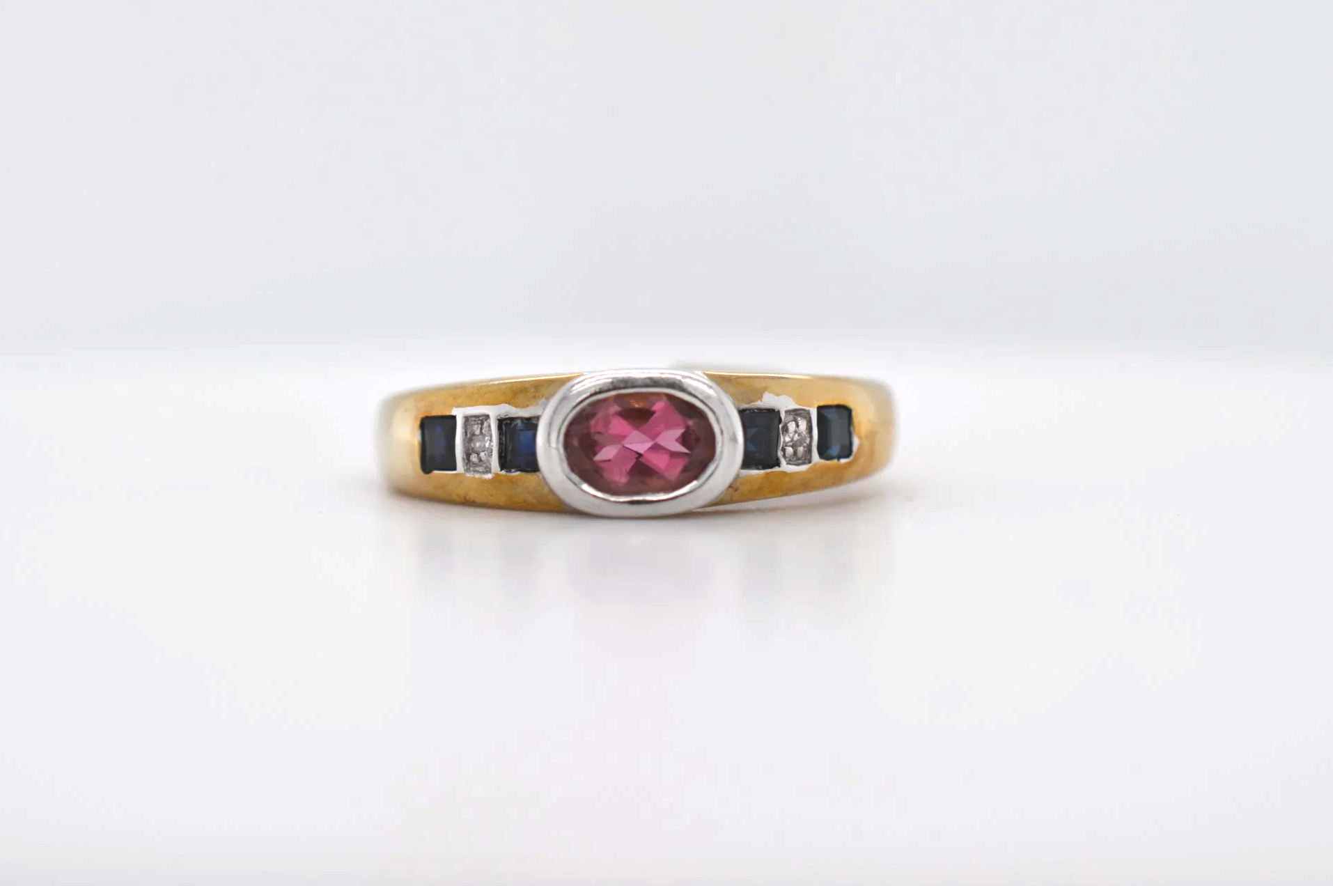 9ct Pink Tourmaline & Sapphire & Diamond Price Band A (£0 - £250) DW21