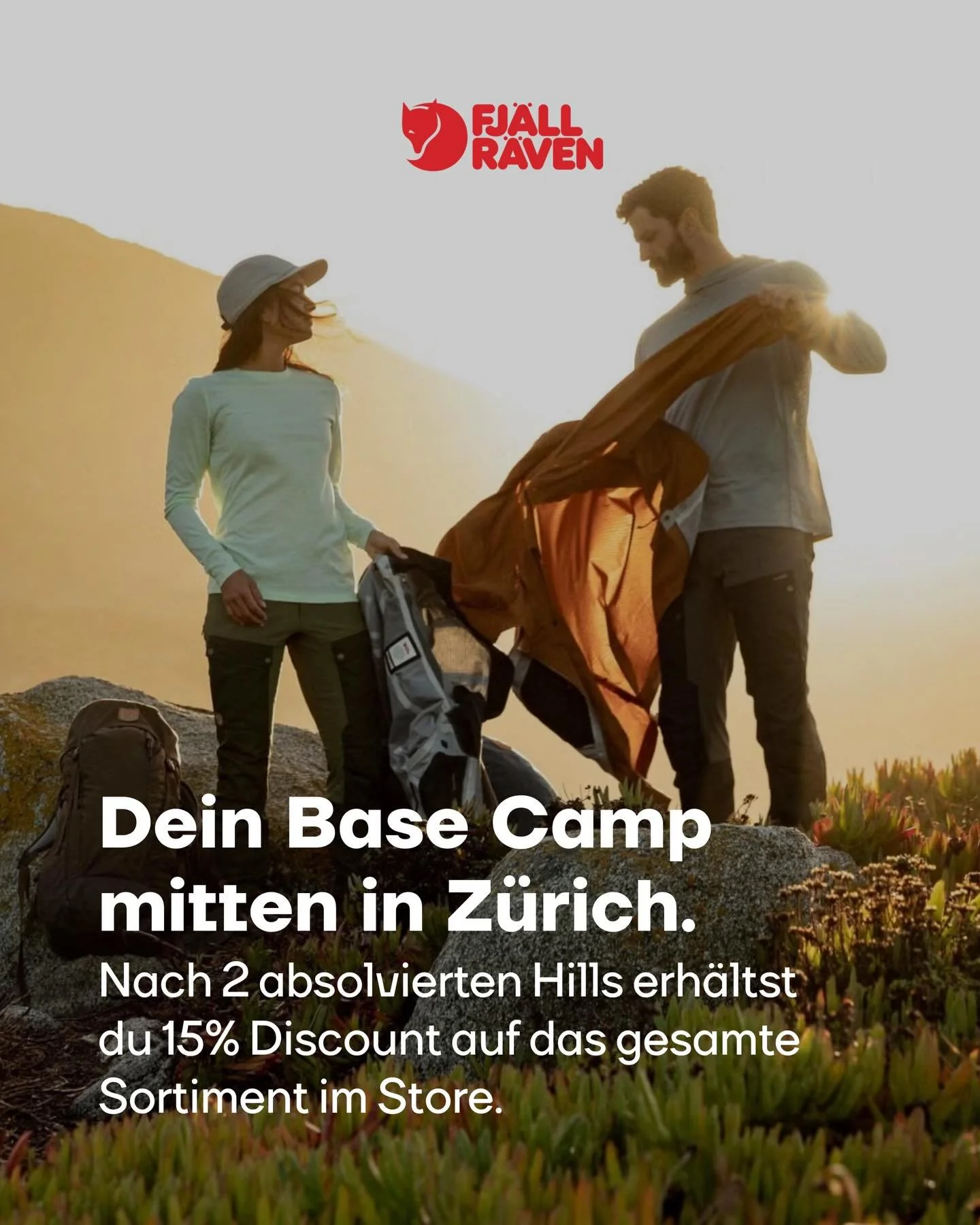 Nachdem du die ersten zwei Hills der 7 Hills Challenge geschafft hast, erh&auml;ltst du im Fj&auml;llr&auml;ven Base Camp in Z&uuml;rich 15% auf das Sortiment im Store. 🏕️☀️
Registriere dich noch heute f&uuml;r die Challenge. 😎