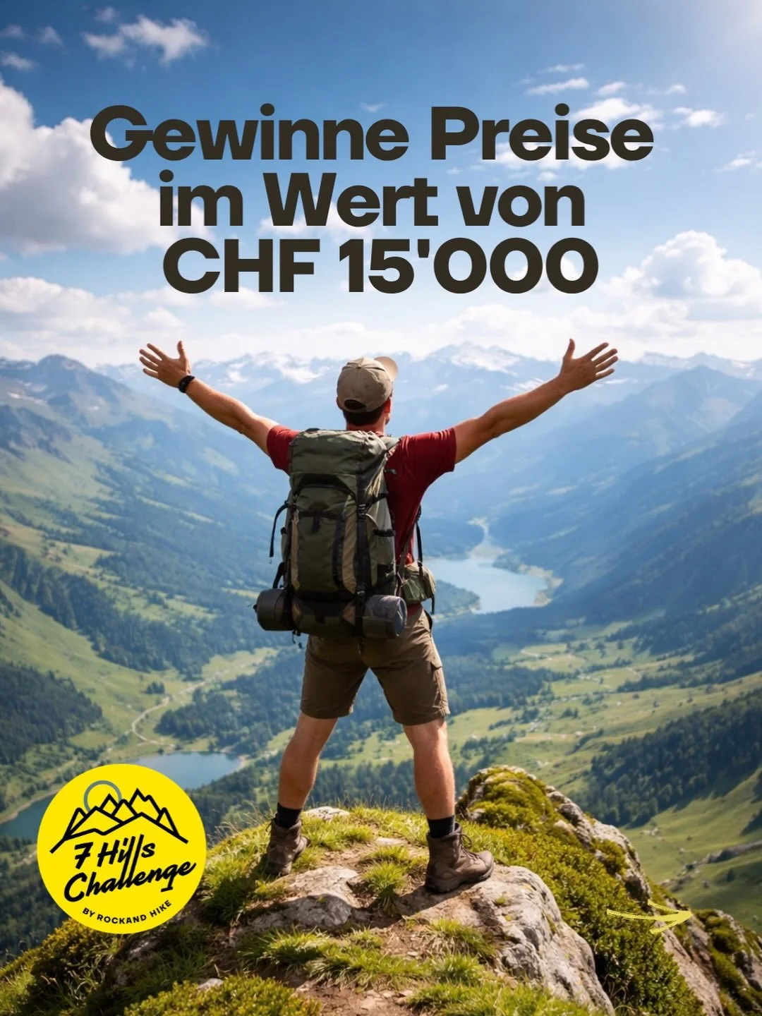 Sieben Hills warten auf dich ⛰️ Checke ein, sammle digitale Wander-Auszeichnungen 🏅 und gewinne attraktive Preise 🎁 Ganz ohne Zeitdruck. Aber mit einem klaren Ziel 🎯
Start Challenge: Samstag 2. Mai 2026 🗓️
Wichtig: Der Bonus Hill in Graub&uuml;nd