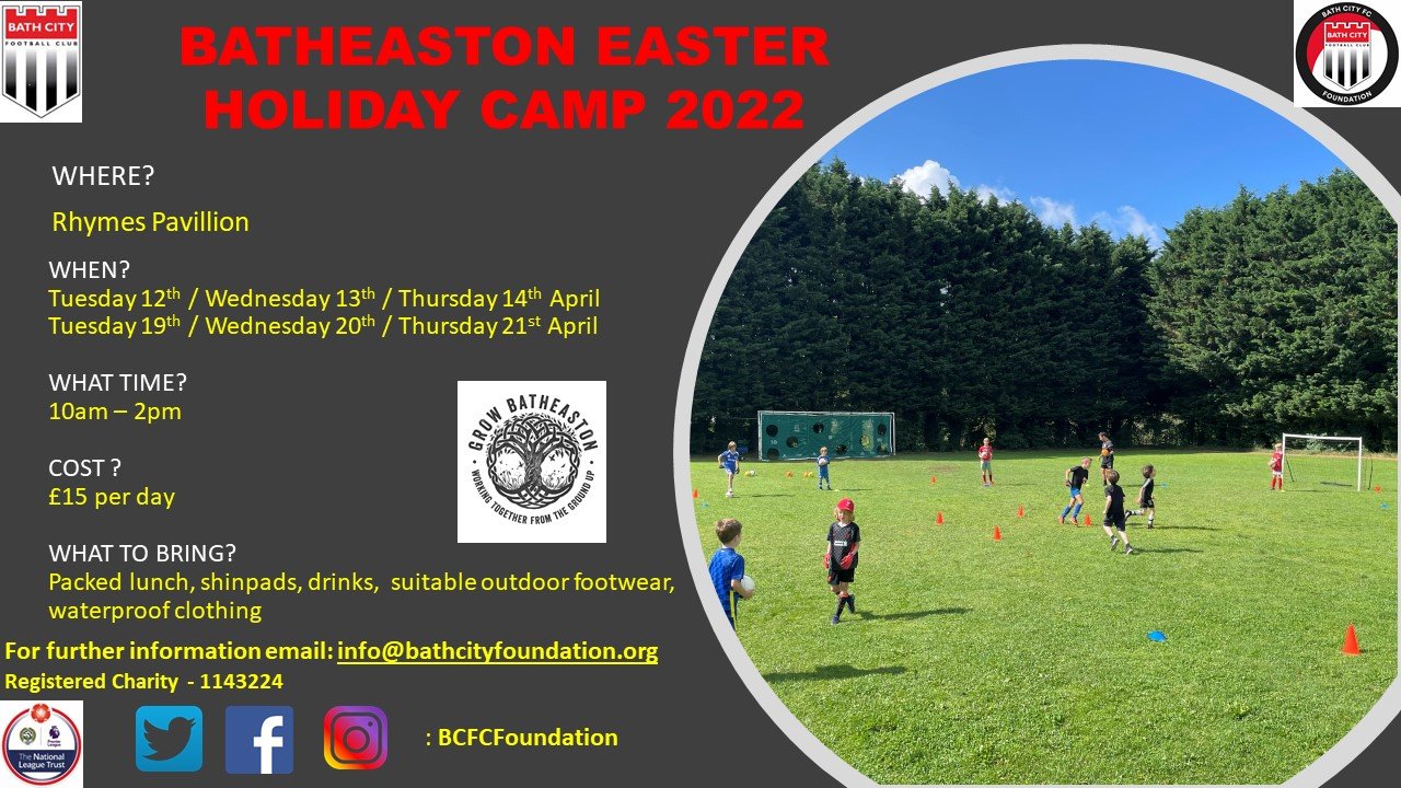 Kids football Easter holiday camp — Grow Batheaston - Creating A  Sustainable Way Of Local Life