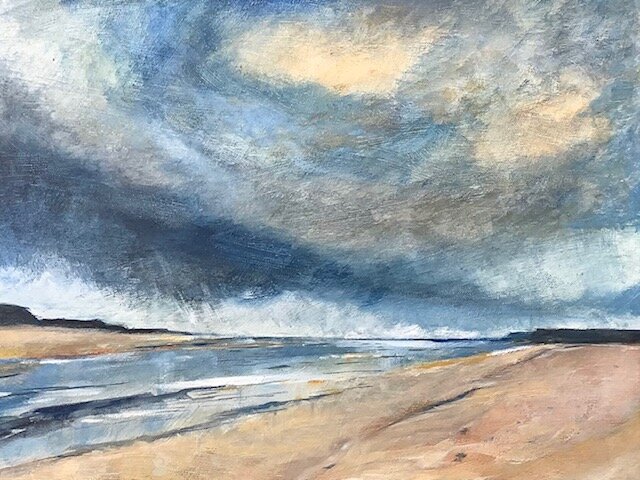 Brent king - Painting at Oxwich Bay