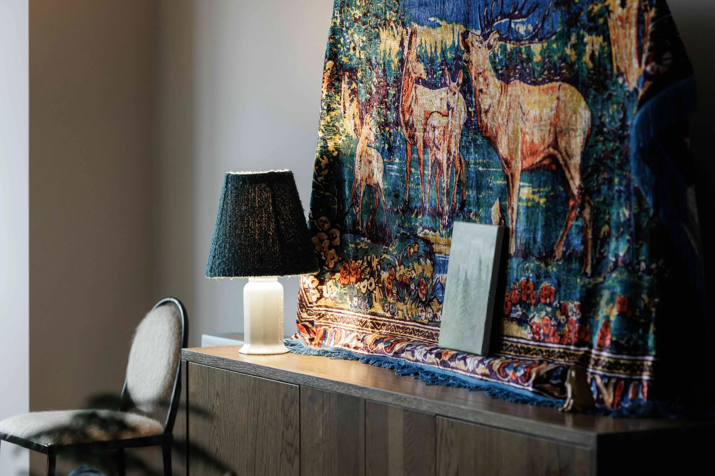 lamp in pierre frey and moldovan tapestry.jpeg