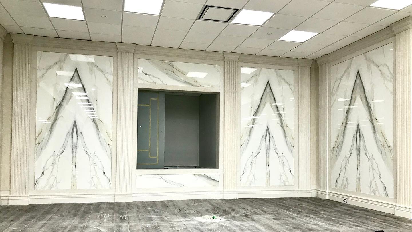 Glad to be part of the remodelling of Portuguese Church in Etobicoke designed by @nazemrosedesign . This bold colour adds openness to the amazing space the design team have created. #porcelain #remodeling #church #renovation #construction #etobicoke