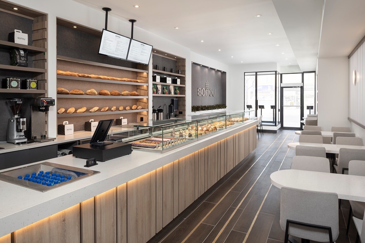 Bomou Bakery, featuring 4601 Frozen Terra and Nougat 6600 by Caesarstone Canada 
Fabrication and Installation by: @elegancemarble 
Designed by: @rzinteriors_ 
Construction by: @odimaconstruction 
Cabinetry by: @Tangodesignstudio 
#elegancemarble #Tor