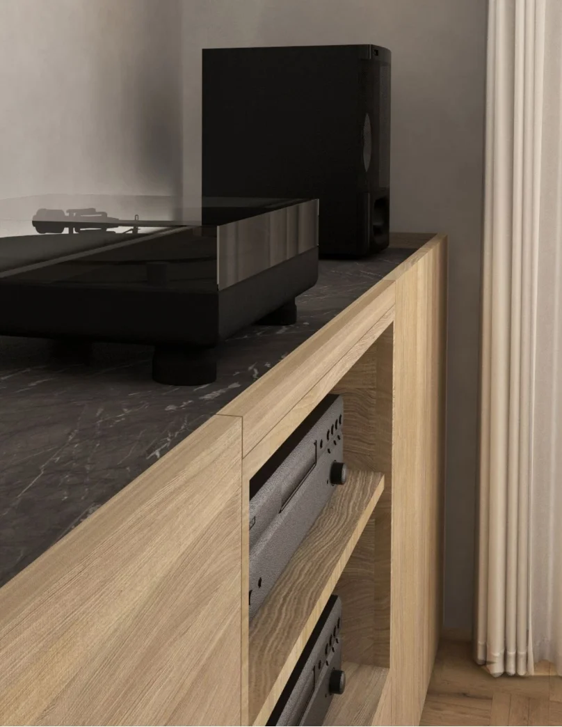 Individueller Möbelentwurf eines Sideboard mit hochwertigen Materialien