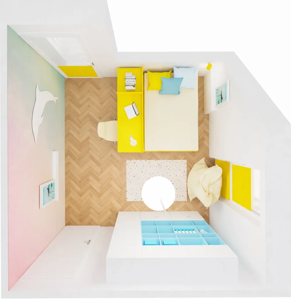 Die Grundrissoptimierung ist anhand einer Draufsicht klar dargestellt.