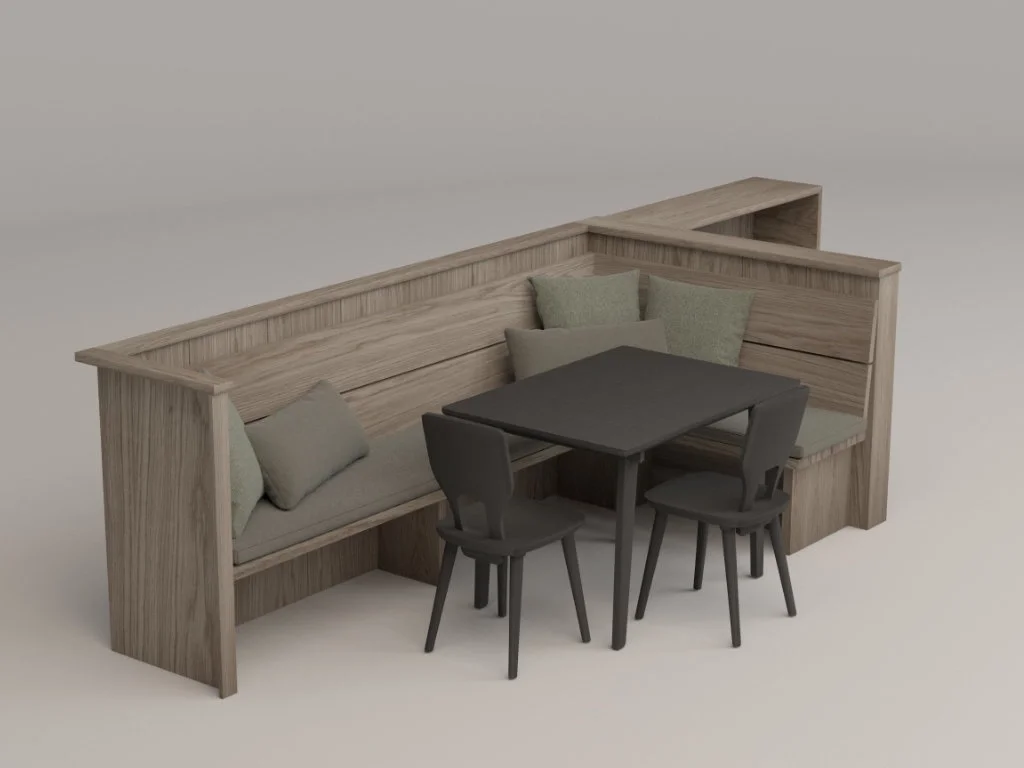 3D-Visualisierung des Entwurfs für die Sitzbank