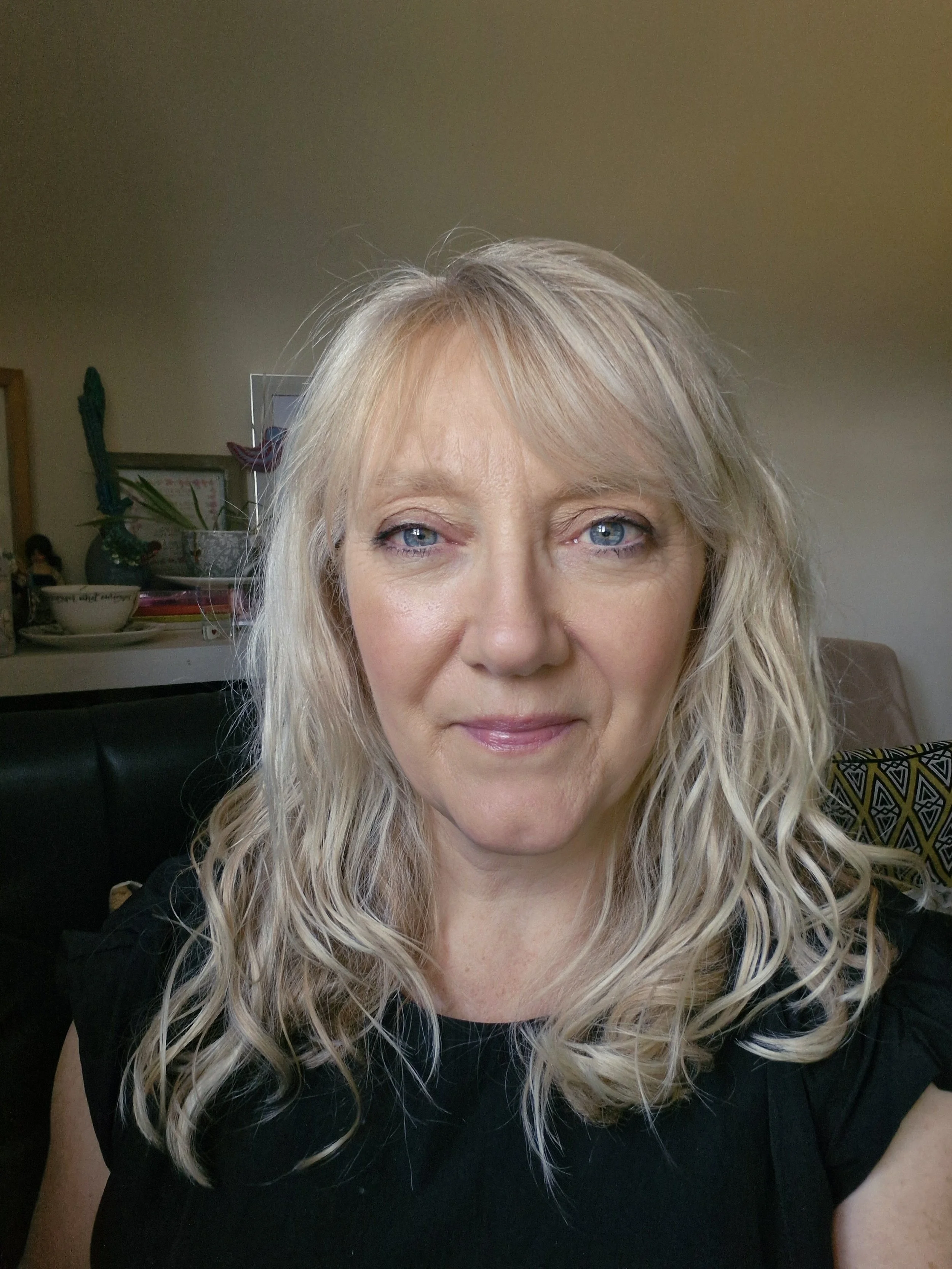 blonde woman smiling