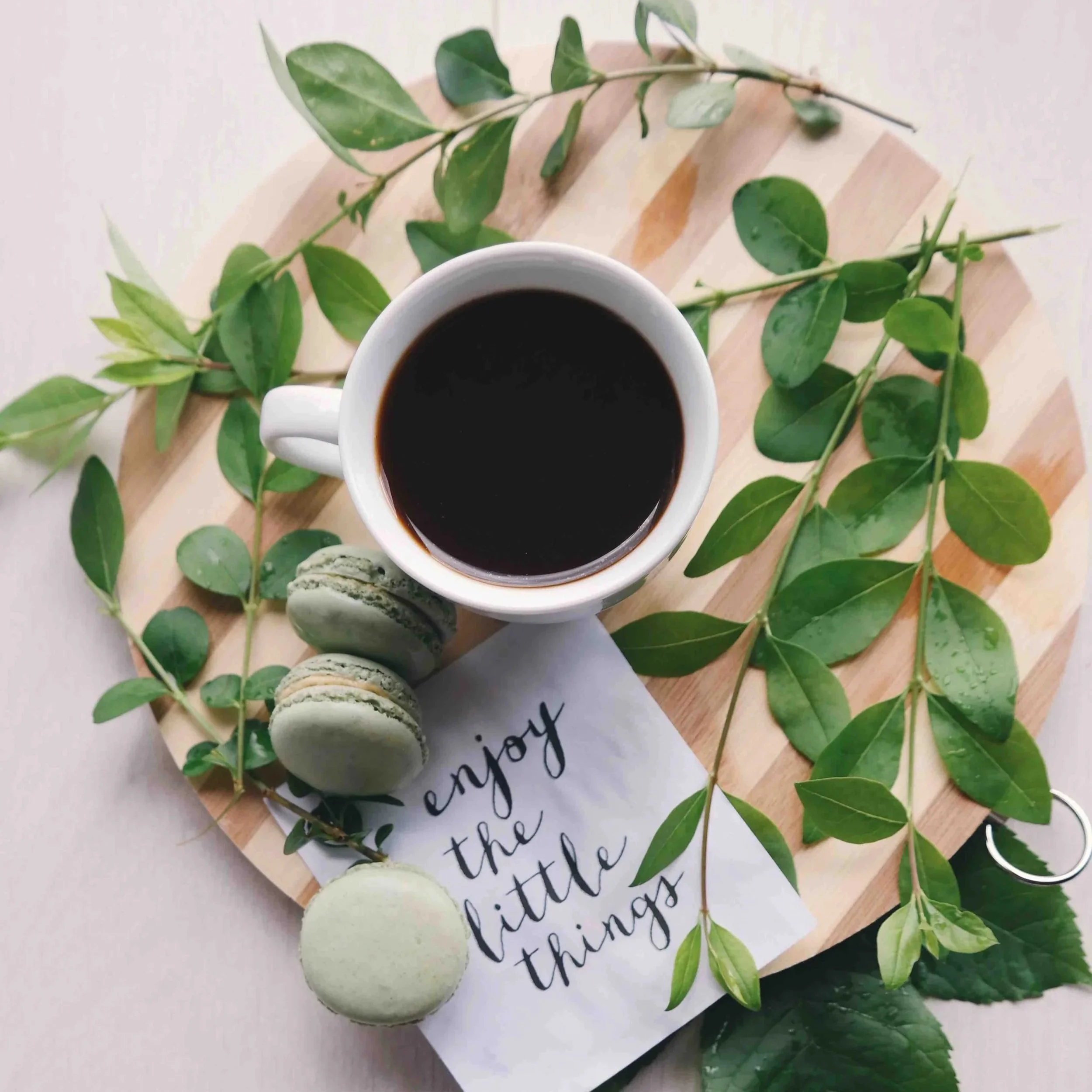 cup of tea and positive affirmation