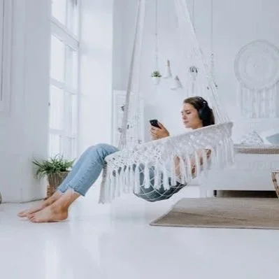 woman listening to music