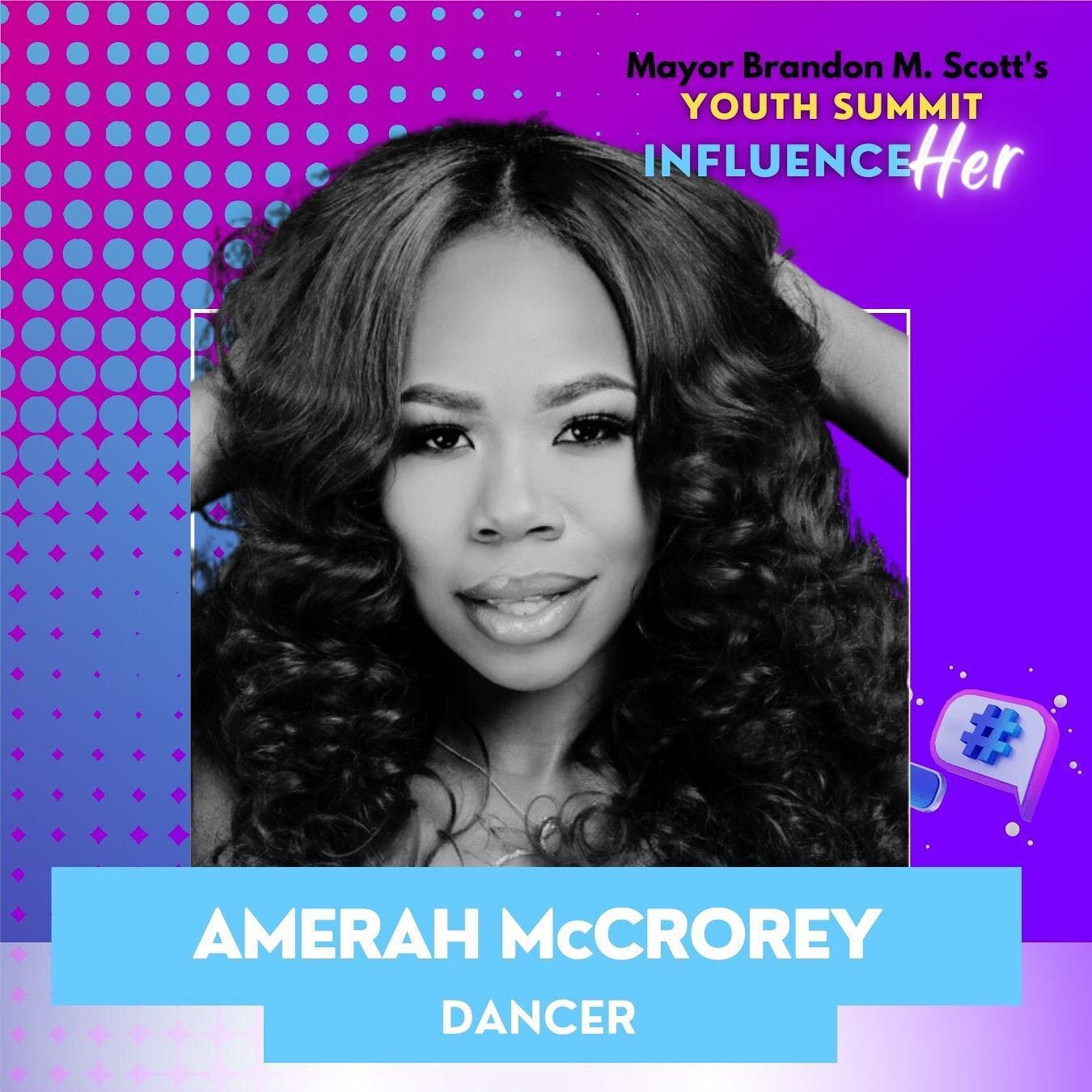 💖💜: MEET THE PANELIST: 

Amerah McCrorey is a professional female dancer and choreographer who was born and raised in Baltimore,MD. @_amerahh 

Amerah&rsquo;s talent has graced the stages and screens of iconic events such as the Grammy Awards and t