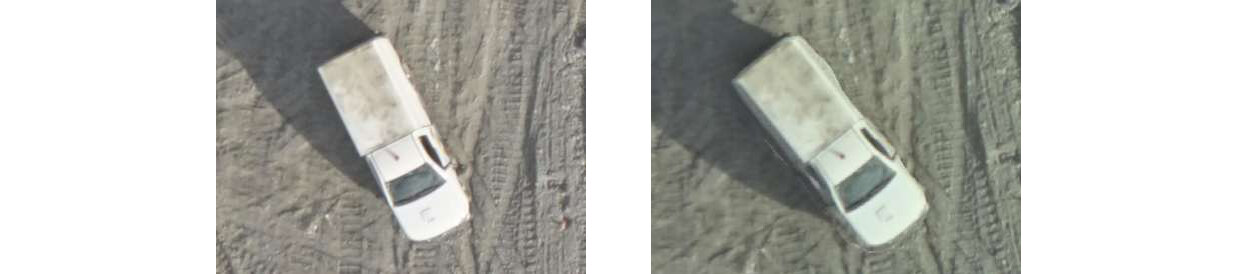 Imagen 2: Comparación de ortofotografía con distorsiones y fotografía aérea no nadiral.