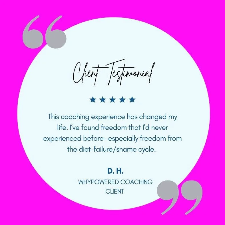 She found the freedom she'd been chasing for decades. Congrats to our winner circle member #25---hitting the 50 lbs lighter mark last year! 

#dietsdontwork #healthcoach #intuitiveeating